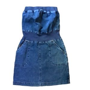 TOMMY HILFIGER Vintage Y2K Blue Denim Strapless Mini Dress-Size Small